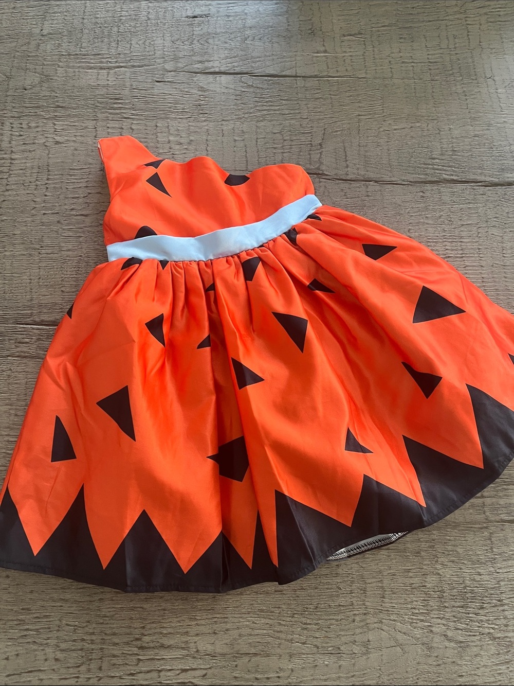 Flintstones Pebbles Toddler Orange Pumpkin Kids Costume Dress Size 4Y